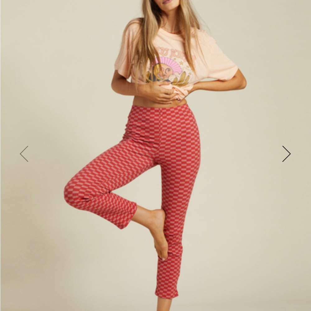 Billabong Red Stretchy Flare Pant